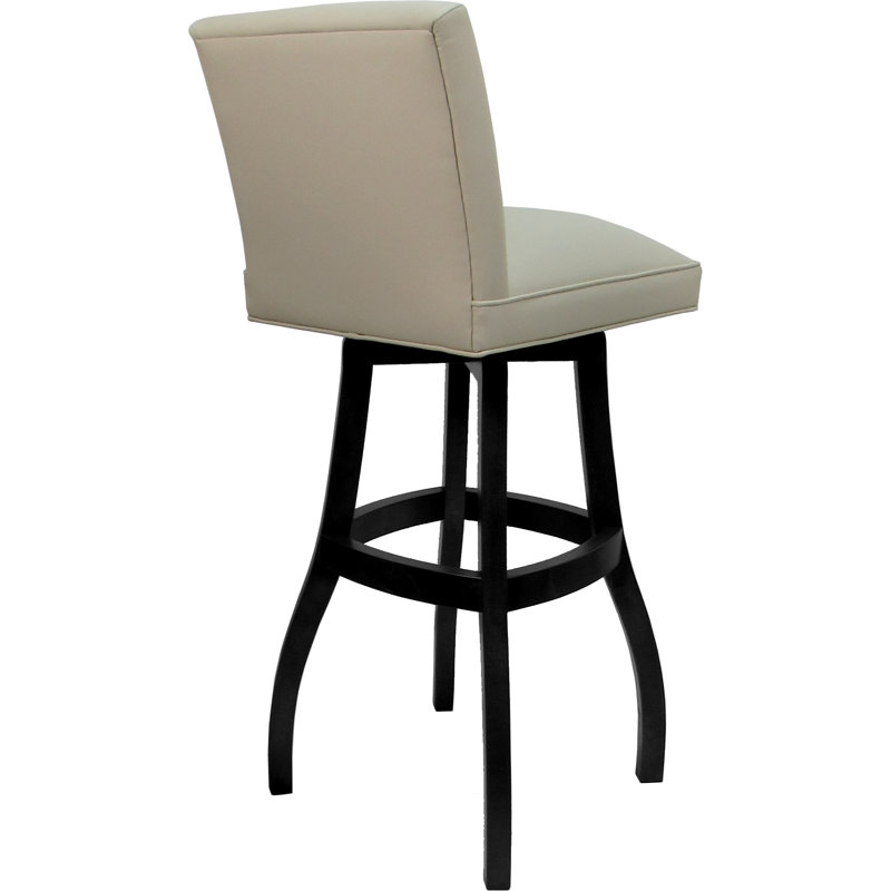 Tabouret de bar pivotant en bois sur base en S, Noir, noir, noir, noir, Beige, Bar Stool (34" Seat Height)