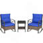 Ensemble de chaises berçantes pour patio avec chaises berçantes et table basse à 2 niveaux pour le jardin, le porche et la cour