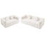 Modern Boneless Couch With Two Circular Throw Pillows, Skin-Friendly Lychee-Textured Long-Pile Polyester Fabric, Checkered Design Foam Sofa-157826938