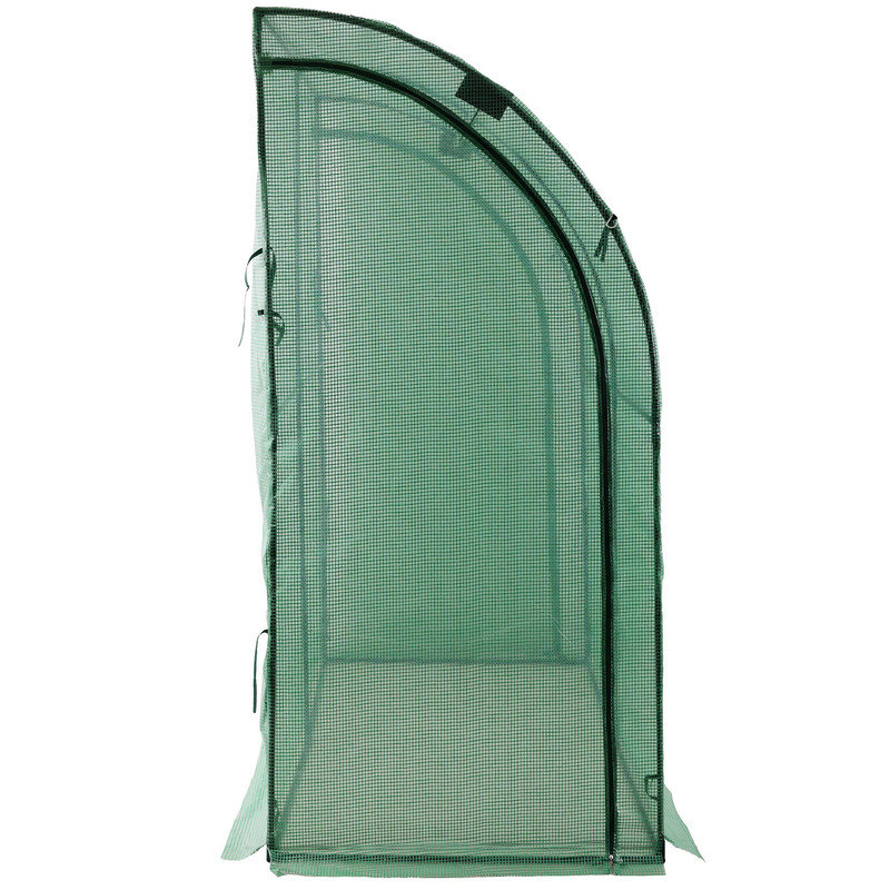 3 Tier Lean-To Portable Greenhouse with Wire Shelves, Walk-In Outdoor Garden Hot House with Dual Zipper Doors, 79" x 39" x 83"