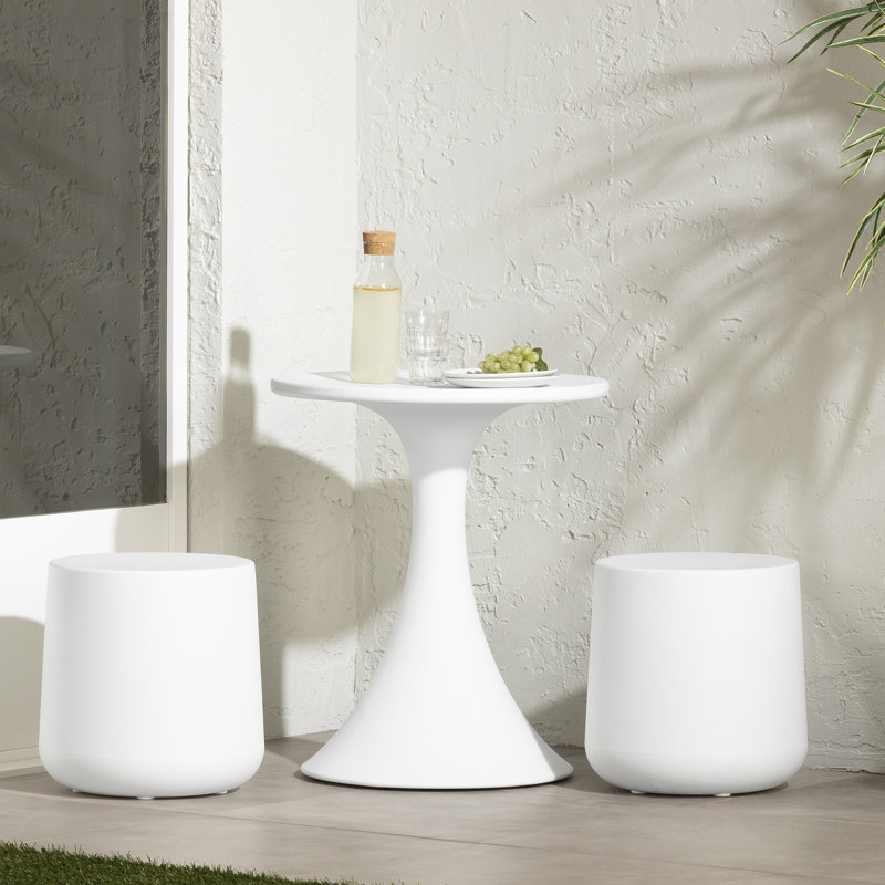 Dalya Table And Stools Bistro Set, White