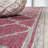 Trebol Moroccan Trellis Textured Weave Fuchsia/Light Gray Indoor/Outdoor Rug-2022070479