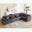 Oversized Modular Sectional Sofa Couch Set,L-Shaped Sofa Sectional, 5 Seater Sofa For Living Room Corduroy Upholstered Sofa Set With 7 Free Pillows-1659597440