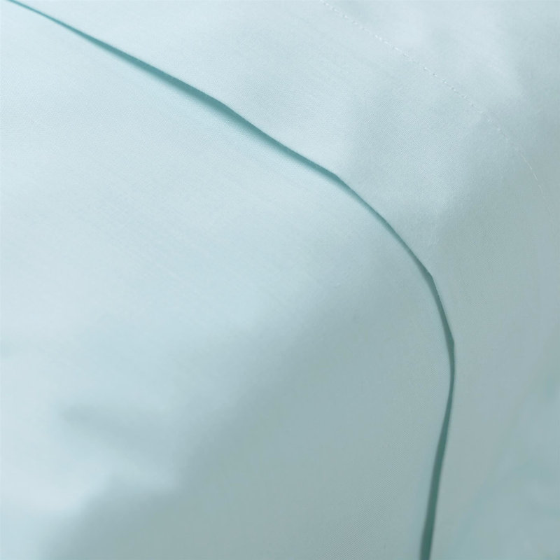 Adalira Cotton Blend/Polyester Fitted Sheet, Duck Egg, Double, Flat sheet