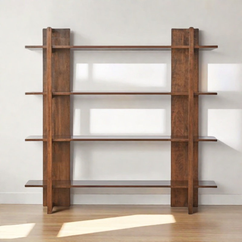 Bibliothèque Home Home, (4 tablettes) H 62,9 po x l 70,8 po x P 11,8 po, Marron foncé