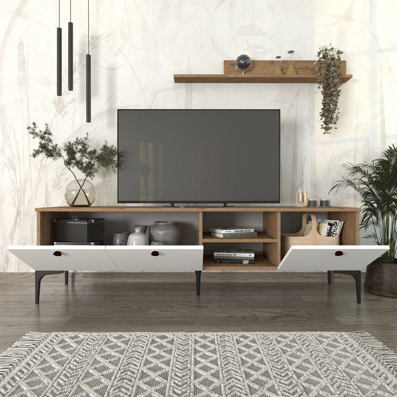 Keikei Unfinished TV Stand, White