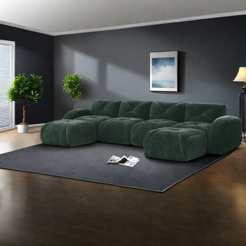 Versatile Velvet U-shape Sofas, Modern Design For Home Entertainment