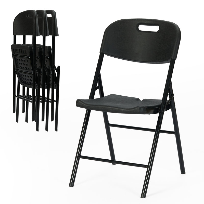 Ensemble de chaises pliantes Rudden, Noir
