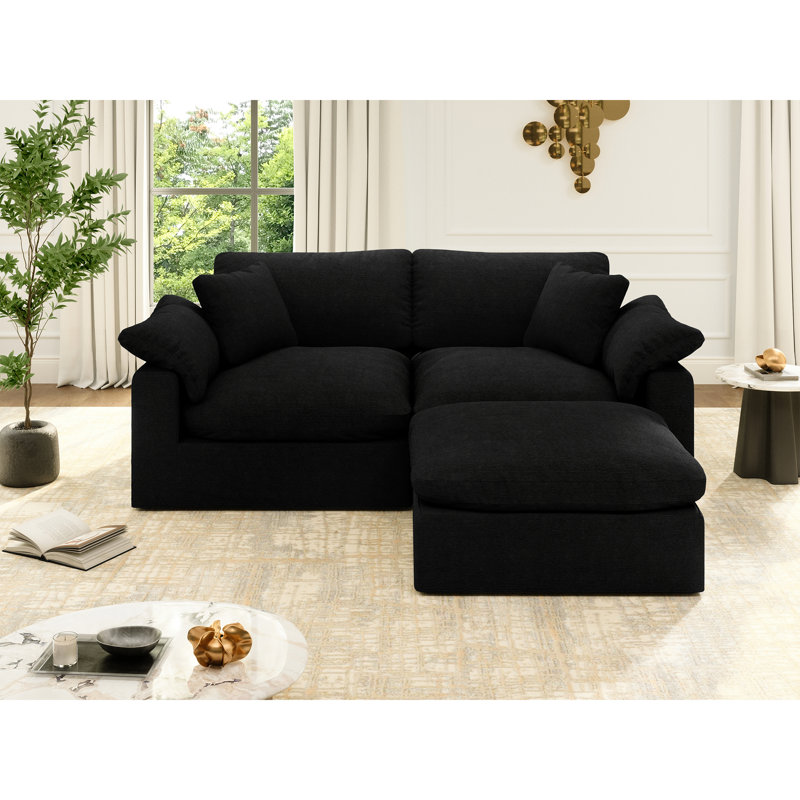 Canapé-lit modulaire Rawls, H 25,2 po x l 78,6 po x P 71,5 po, 3, Noir