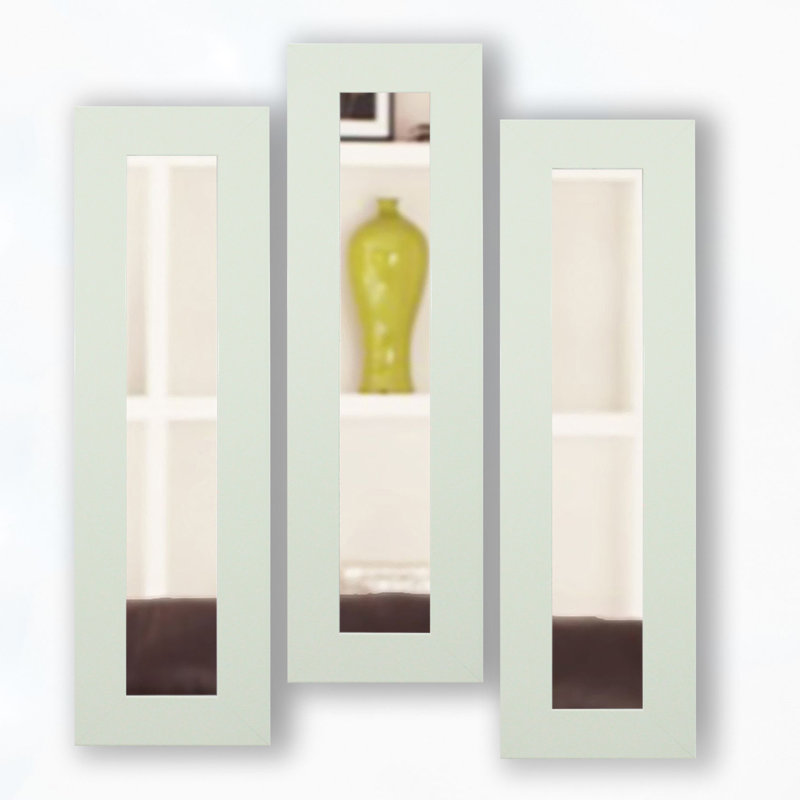 Billie-Rae Flat Wall Mirror, 32.5" H x 11.5" W, White
