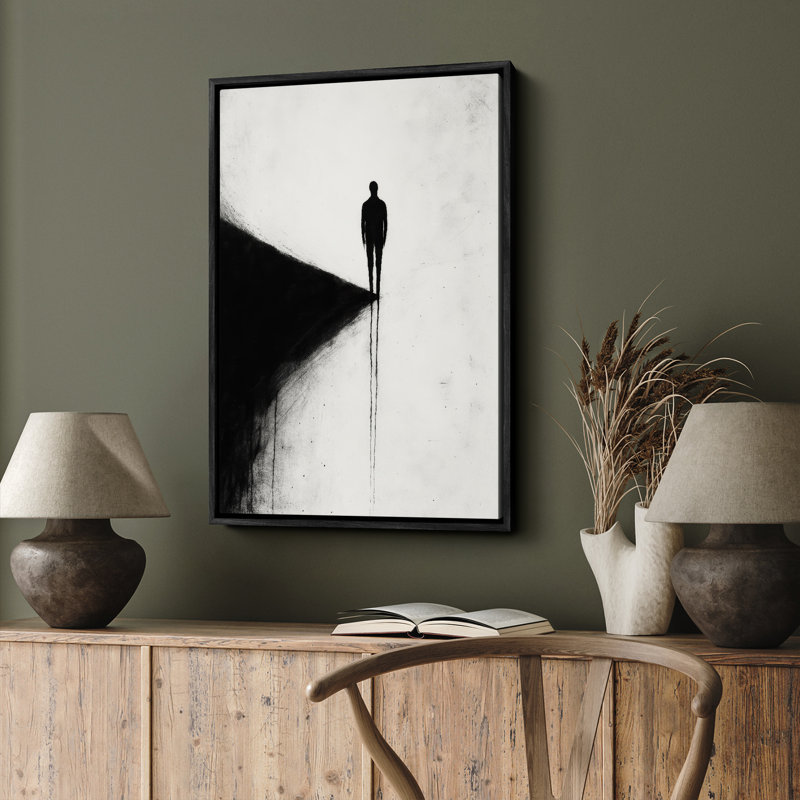 Art mural encadré abstrait rétro antique classique pour chambre à coucher, Noir, H 24 po x l 16 po