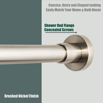 Tringle de douche robuste, tringle à rideau de douche réglable, extensible 47-84 po, nickel brossé