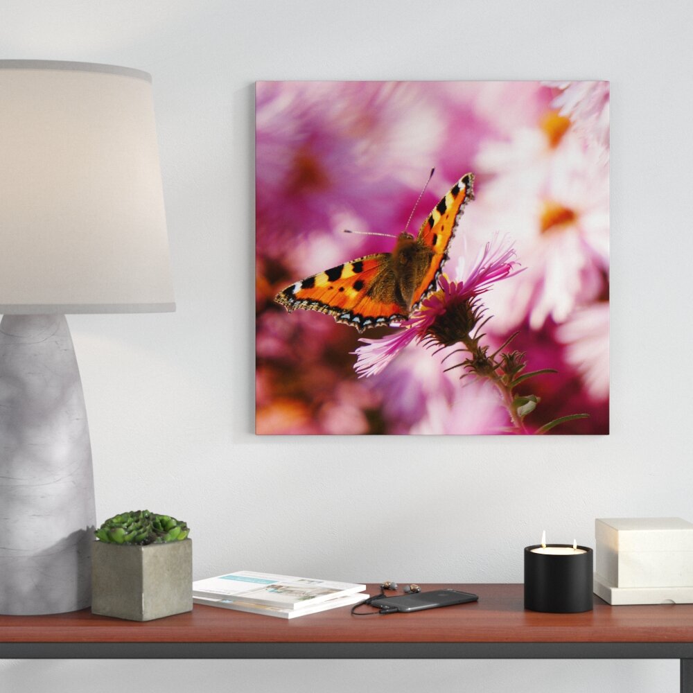 Glasbild Orange Butterfly