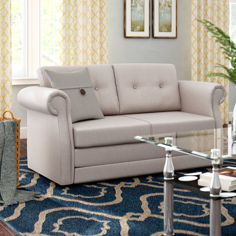 Schaible Upholstered 57.5'' Sleeper Sofa, Tan