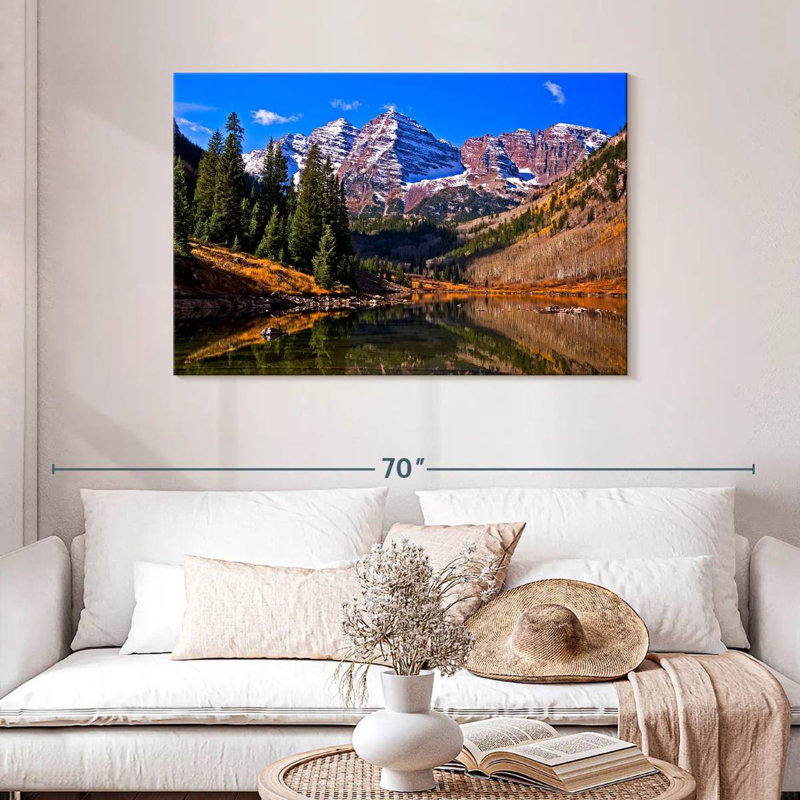 Maroon Bells pendant la saison d'automne, H 30 po x l 45 po