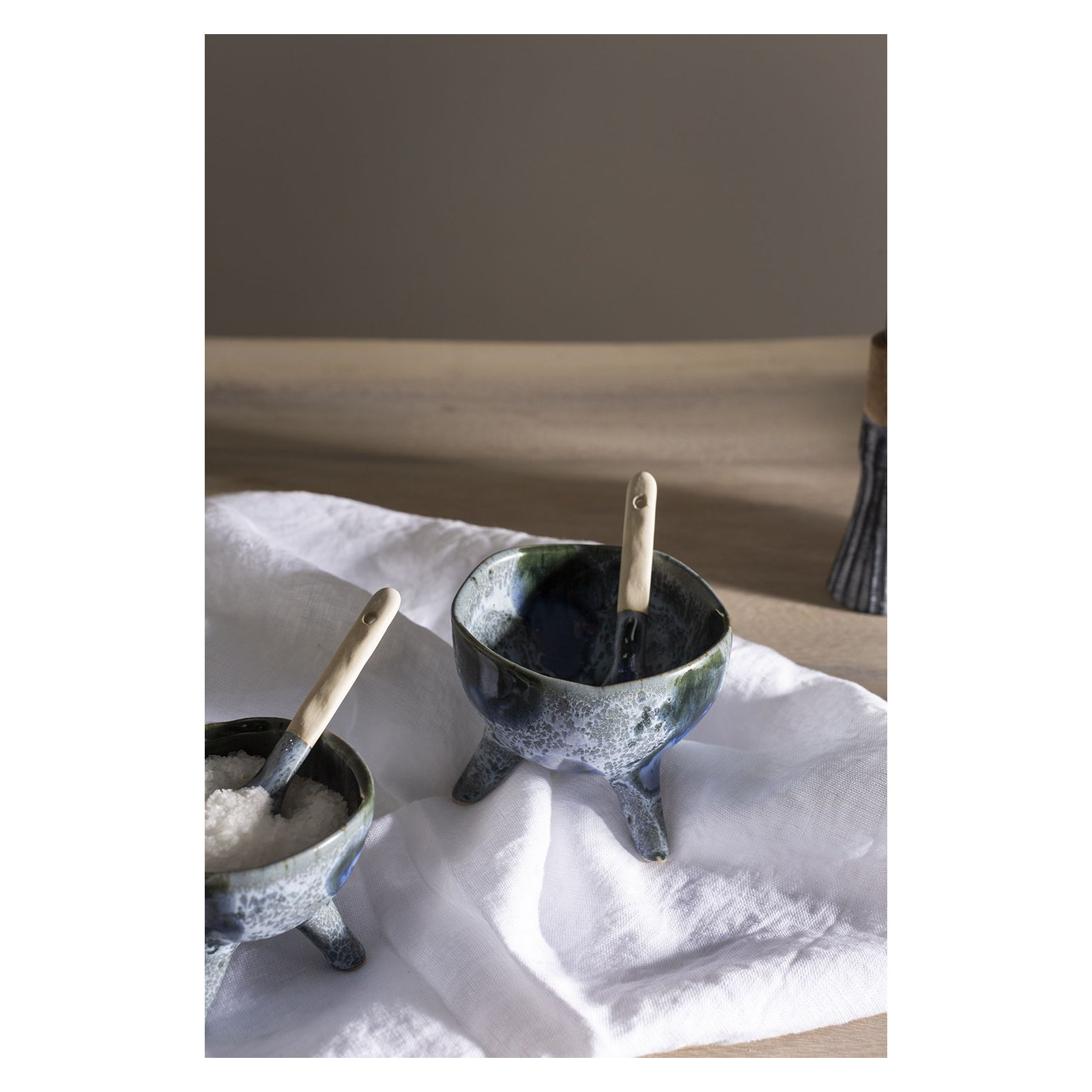 Yalina Ceramic Salt Cellar, 3" H x 3.5" W x 3.5" D
