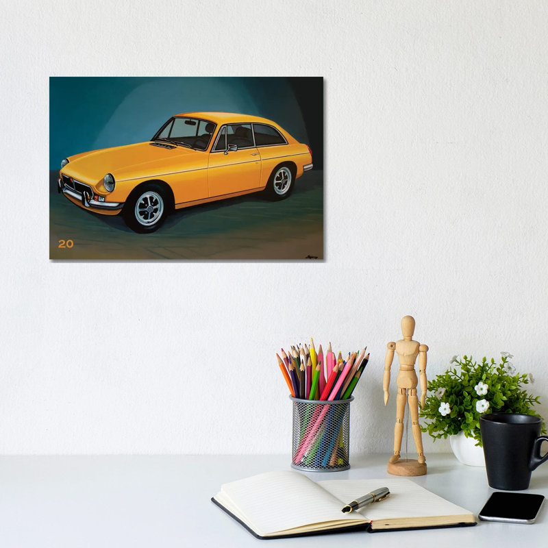 MGB GT 1966 1 Piece Wrapped Canvas Wall Art