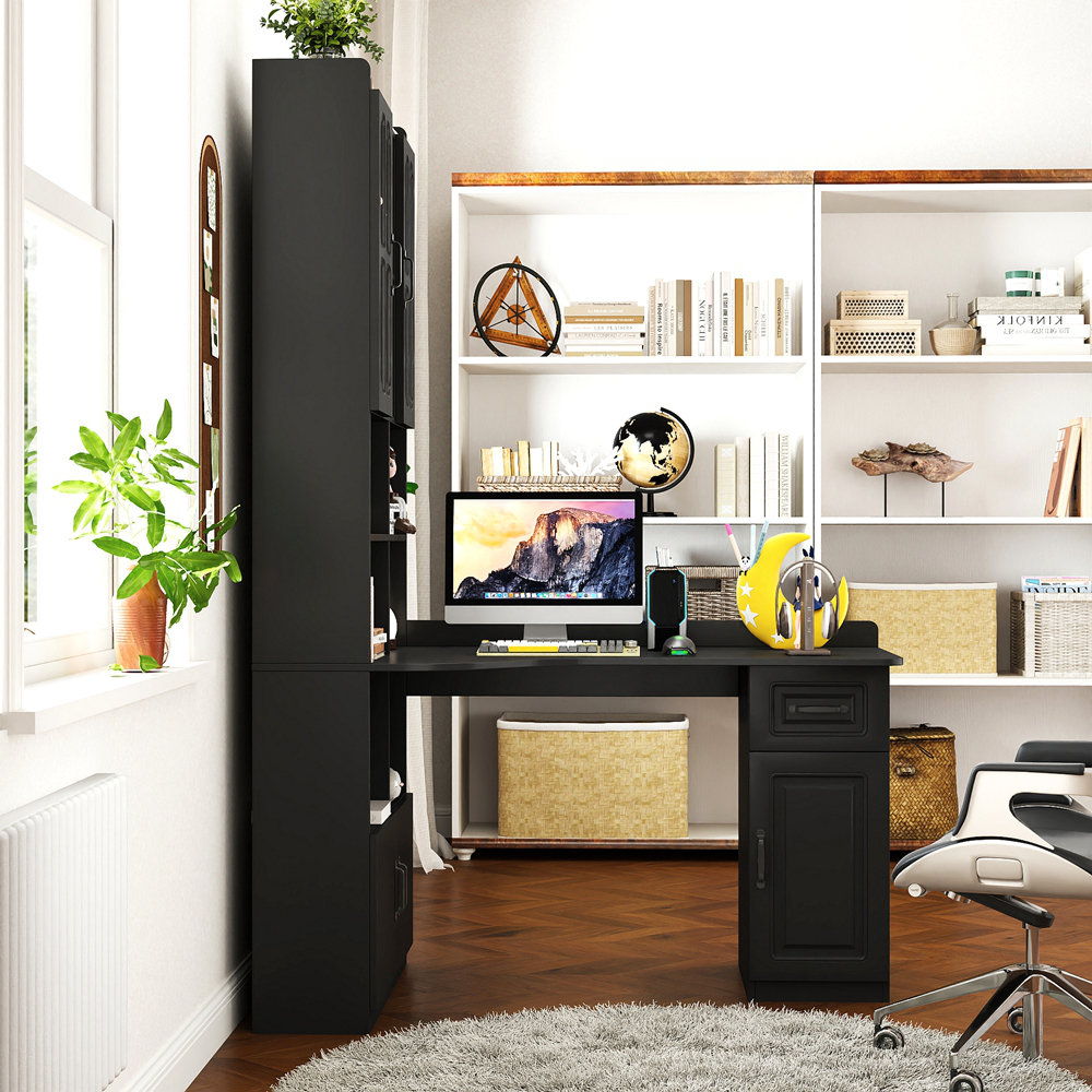 Latitude Run® L-Shaped Corner Computer Desk For Home Office Or Study ...