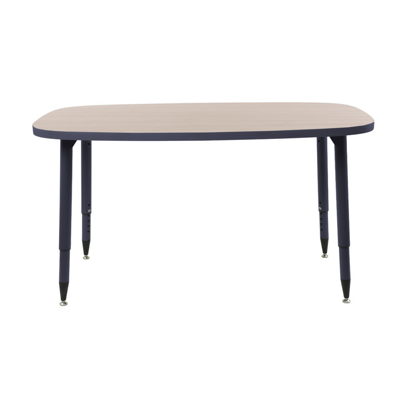 Table d'activité rectangulaire thermofusionnée avec pieds fuselés réglables 31 x 50 Adapte, Sable asiatique, Marine
