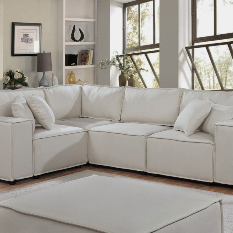 99" Modular Sectional Sofa With Ottoman