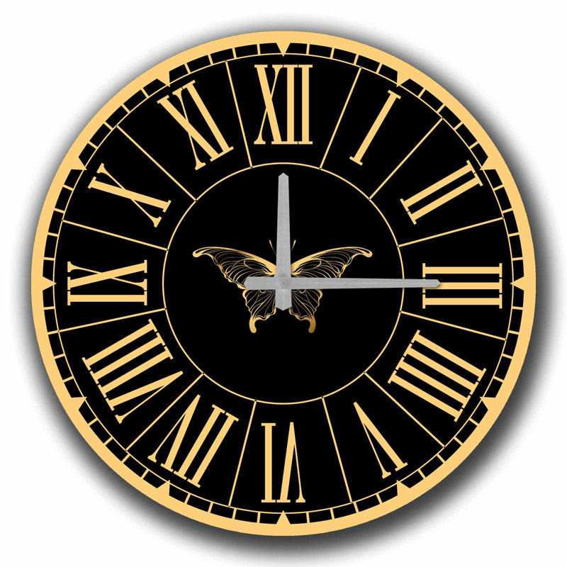 Horloge murale décorative élégante, 19,7 po de diamètre, 100% panneau de fibres à densité moyenne avec une épaisseur de 0,2 po | Nécessite 1 pile AA (non incluse) | Parfait pour la décoration intérieure, l'esthétique moderne et l'élégance intemporelle