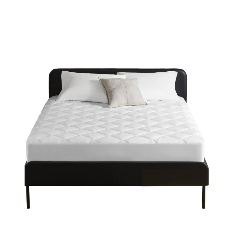 Queen White Cooling Touch Down Alternative Mattress Pad
