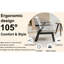 Fauteuil de style Mid-Century, coussin de siège beige et gris, brodé, fonction confort, capacité de poids de 350 lb, structure en bois d'hévéa, idéal pour le salon, fauteuil moderne de 23,97 lb avec + confortable
