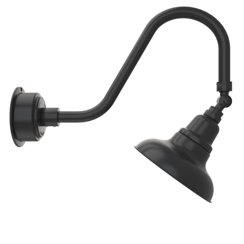 Luminaire de grange d'extérieur à DEL Adesh, Noir mat