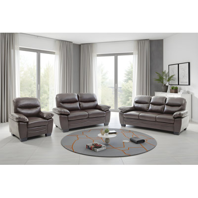 Magallanes Pearl Faux Leather 3 Piece Living Room Set by Lark Manor