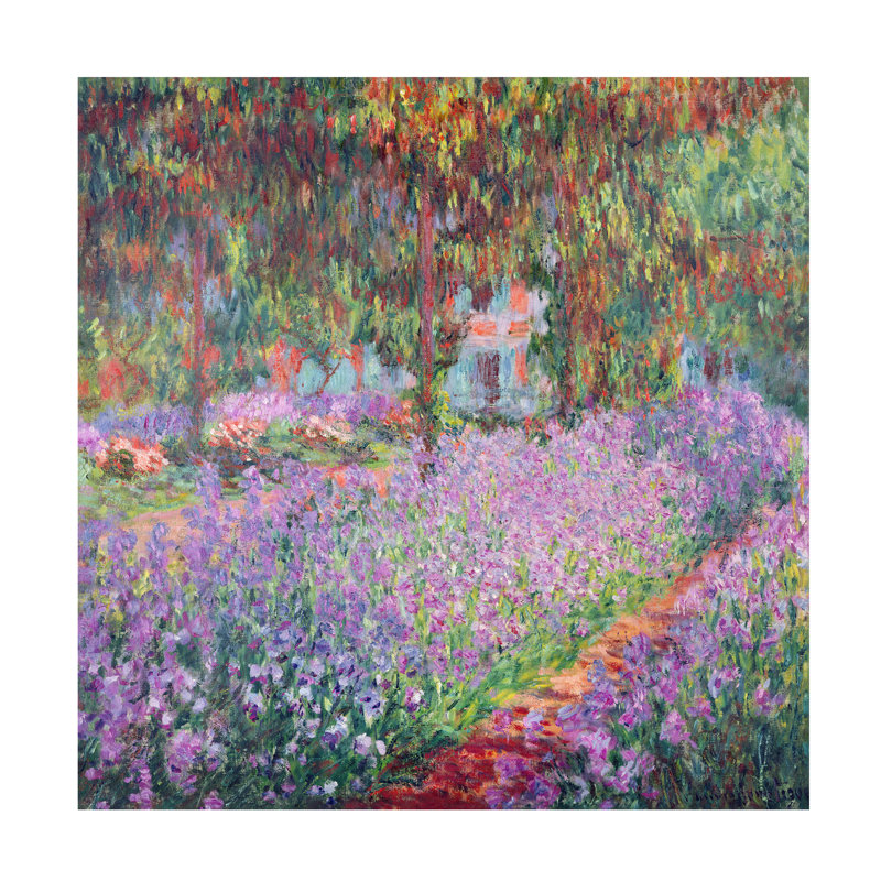 Art mural sur toile tendue - "Le jardin de l'artiste à Giverny" par Claude Monet pour décoration de salon, de chambre à coucher ou de bureau - 24 x 24