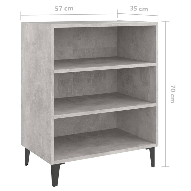 Skelmersdale 57cm Sideboard, Concrete Grey/Black