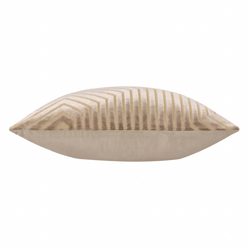 Evoke Geometric Square Cushion, Beige, Feather, Square 55cm