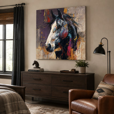 «Midnight Horse Portrait», art mural sur toile tendue