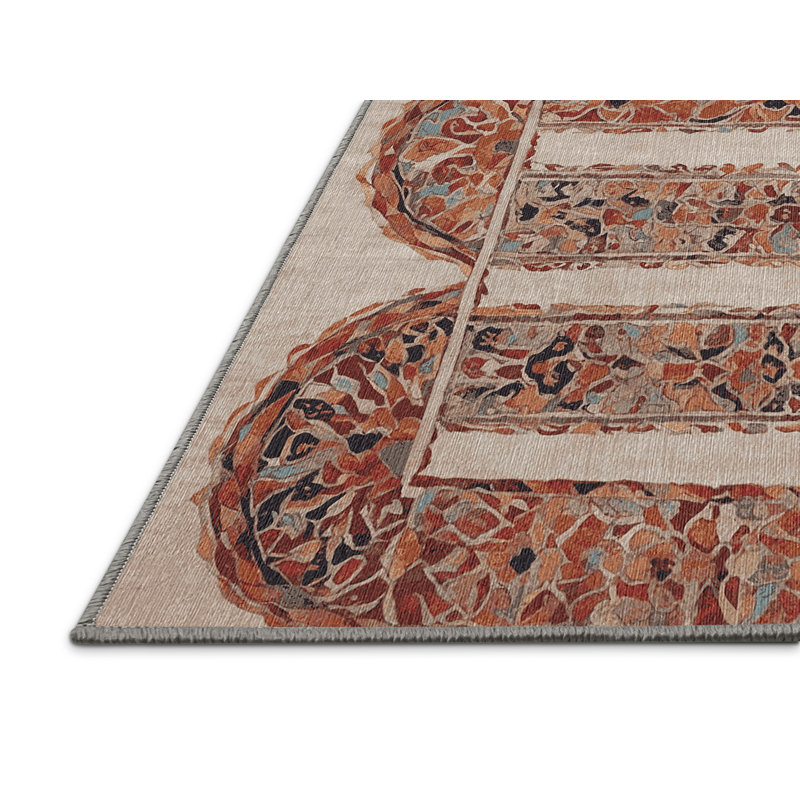 Machine Washable Gray Area Rug, Square 8'