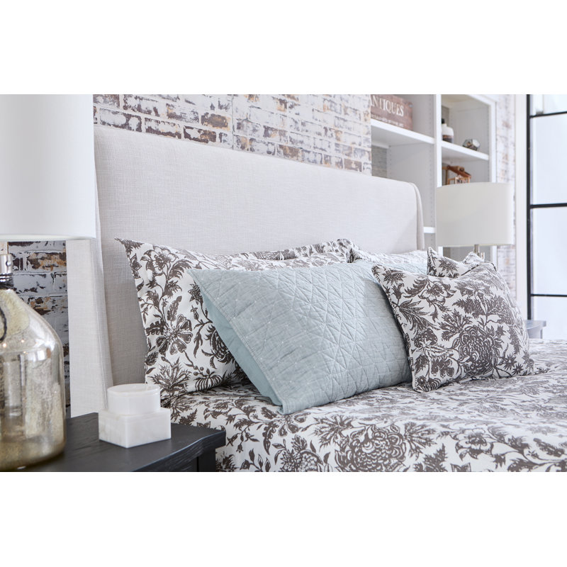 Mya Upholstered Standard Bed, Black, Queen