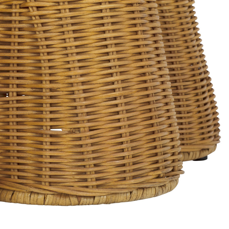 Cledus Round Rattan Accent Table
