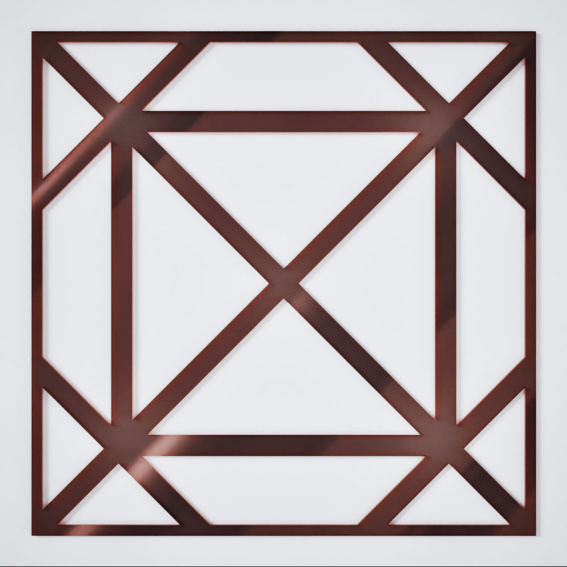 Grands panneaux muraux décoratifs en acrylique Buxton, l 23 3/8 po x H 23 3/8 po x T 1/8 po, miroir doré rose, Miroir or rose