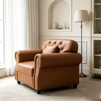 41.3"Upholstered Faux Leather Chair