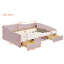 Lit bas tapissier avec tablette de rangement et tiroirs-130198159-130198163