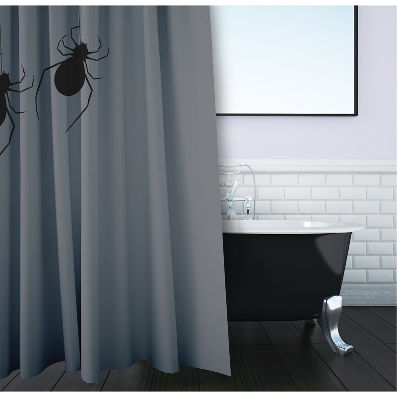 Doublure de rideau de douche en polyester sans motif, Gris acier