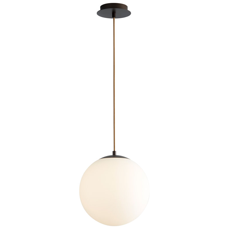 Luminaire suspendu sphère 1 lumière DEL Kamm, H 133,75 po x l 12 po x P 12 po, Bronze huilé