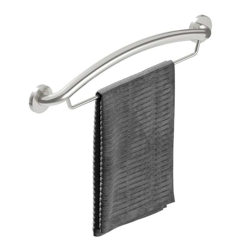 PLUS Porte-serviettes décoratif 27,5 po avec porte-serviettes (capacité de 500 lb), Acier inoxydable brossé