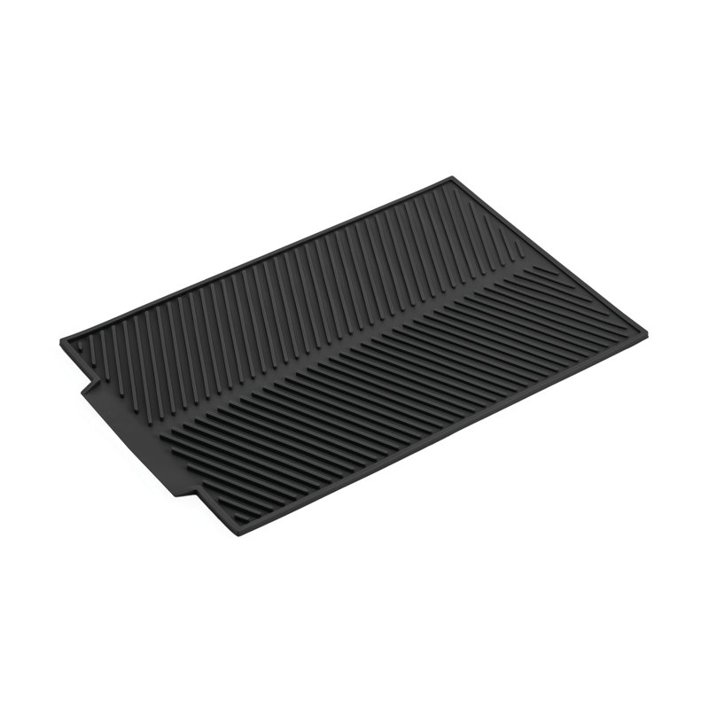 Silicone Non-Slip Contour Mat, Single - 39cm L x 25cm W, Black