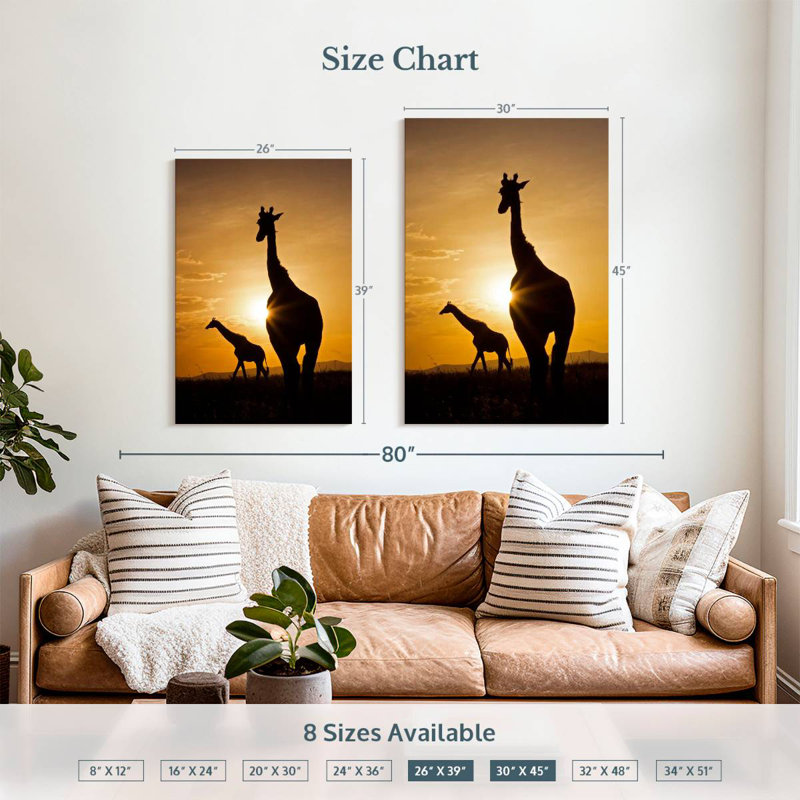 Brampt Giraffe Silhouettes, 39" H x 26" W