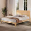 Lit plateforme Mid-Century moderne en bambou avec support en métal et assemblage facile-129422094