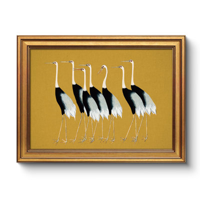 Seven Cranes Vintage Gold Framed Wall Art