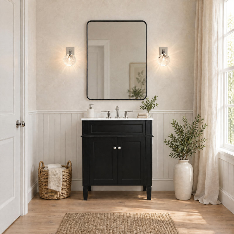Ensemble de meuble-lavabo simple 30 po Rivers, Noir