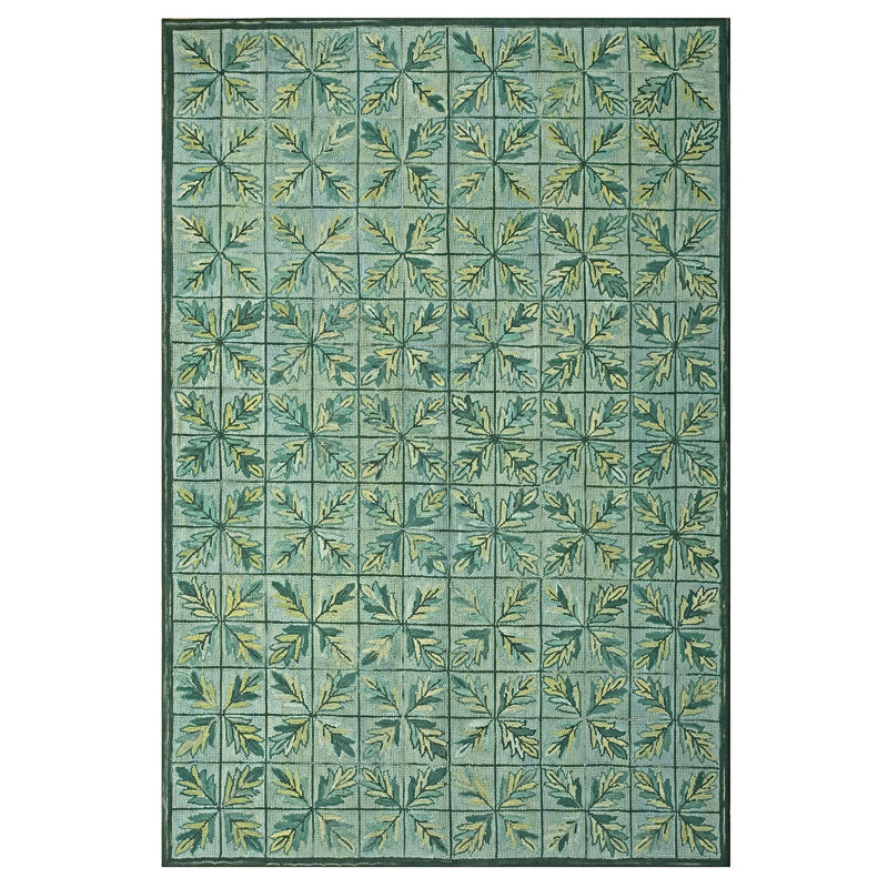Hand Hooked Wool Geometric Area Rug