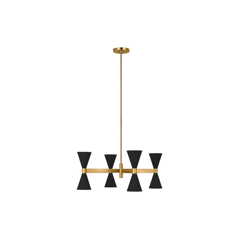 Lustre linéaire à 8 lumières Lancaster, Nuit noire, H 13,13 po x l 24 po x P 42 po