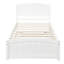 Lit simple avec lit gigogne, blanc - bois massif pour une plateforme de sommeil confortable dans un meuble de chambre à coucher moderne-1773523115